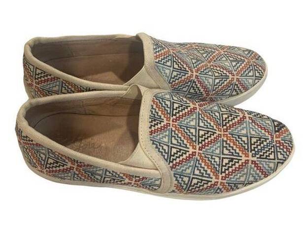 Joie  Sneakers Bohemian Huxley Slip-On Woven Canvas Geometric Pattern, 6.5