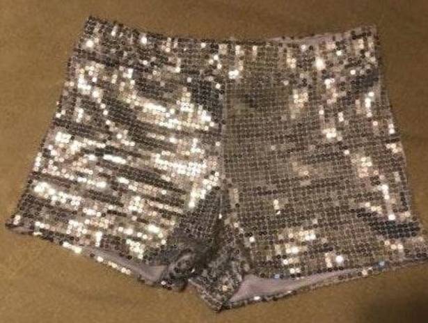 Spirit Halloween Silver sequin shorts 