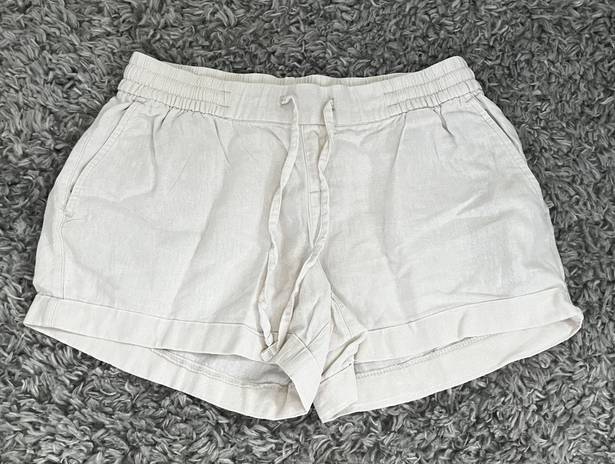 Old Navy Cream High Rise Linen Shorts Size Small