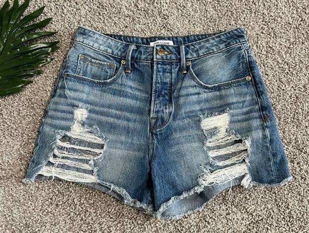 Good American Distressed Denim Shorts