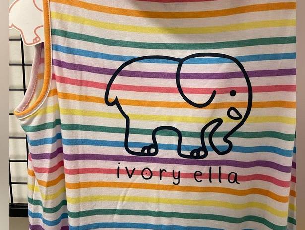 Ivory Ella NWT |  Junior’s Rainbow Stripe Printed Tank Dress — medium