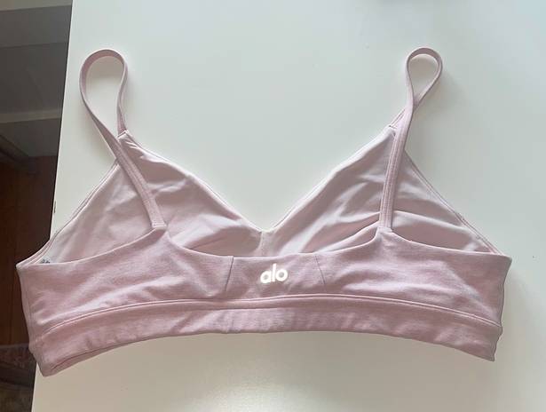 Alo Yoga AloSoft Sports Bra in light pink 