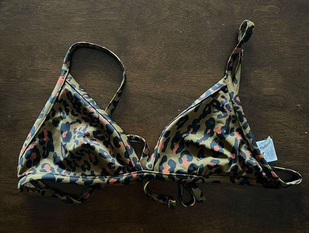 Madewell  Second Wave Bralette Bikini Top Leopard Strappy XS