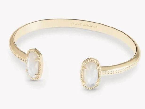 Kendra Scott  Elton Gold Cuff Bracelet White Mother of Pearl Stones