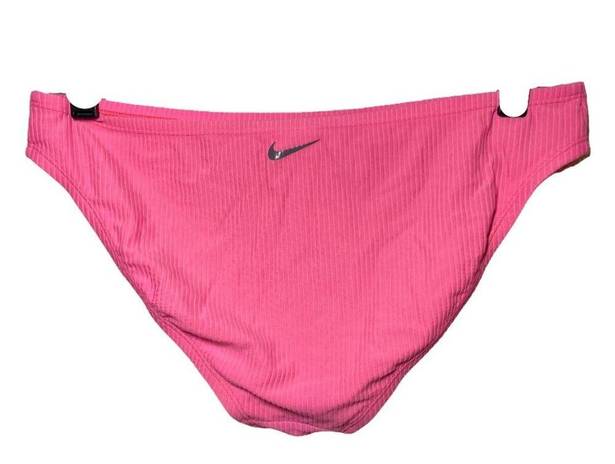 Nike  Ribbed Bikini Bottom Swimsuit Hot Pink Medium