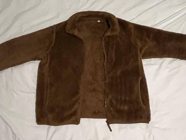 Uniqlo Fluffy  Brown Jacket