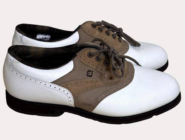 FootJoy  SoftJoys Terrains Womens Golf Shoes Cleats White Brown 8 M bv