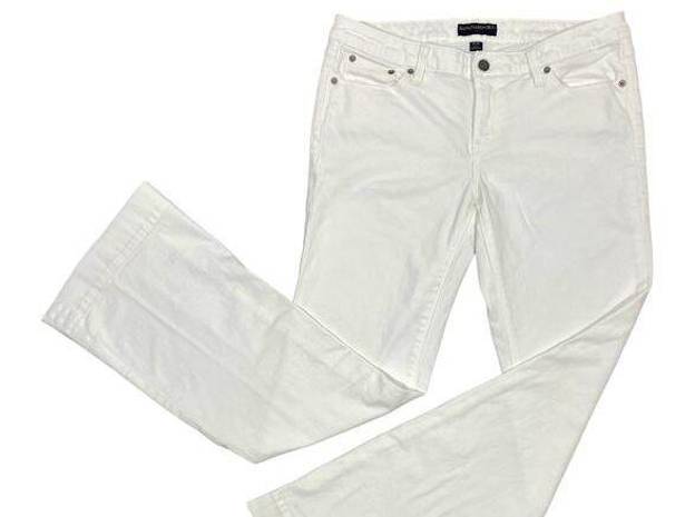 Banana Republic Factory Jeans Women 10/30" White Wide-Leg Flare Mid-Rise Stretch