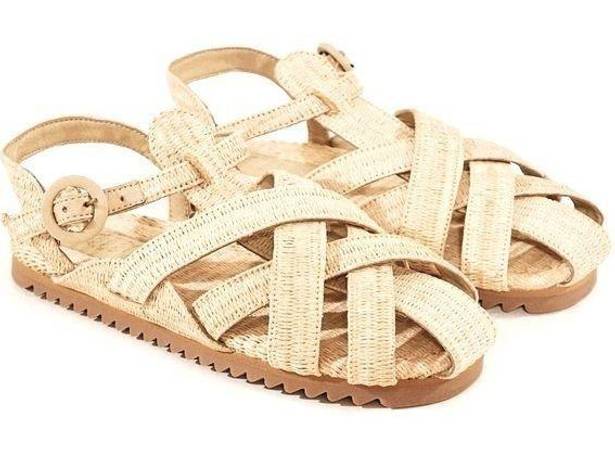 Farm Rio Raffia Zig Zag Woven Sandals Size 10 NWT