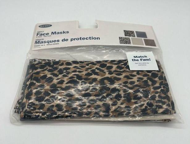 Old Navy  Face Mask Adult Pack of 5 New in Package 100% Cotton One Size Pattern