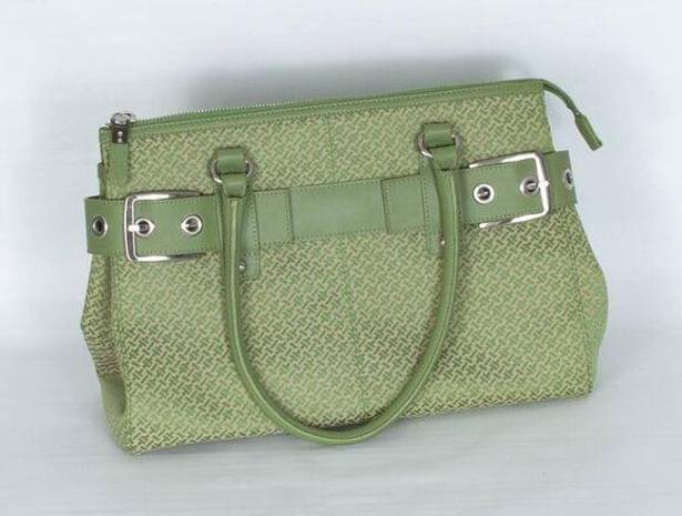 Talbots  Green Structured Leather Tote Handbag