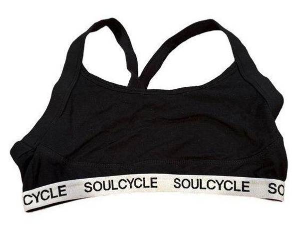 SoulCycle  BLACK WHITE COTTON BRALETTE LOUNGEWEAR RACERBACK TOP S