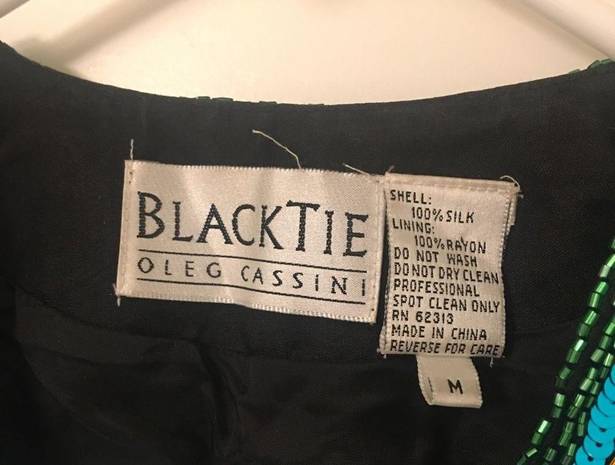Oleg Cassini  : Beaded Sequined Multi Color Jacket
