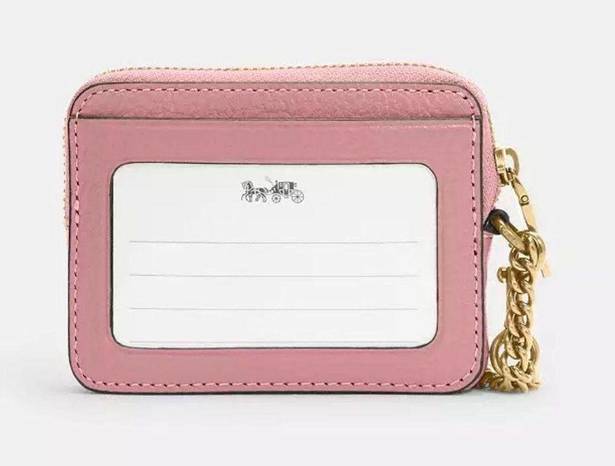 Coach NWT  ZIP LEATHER CARD CASE/ MINI WALLET/ WRISTLET 6303 IM/TRUE PINK