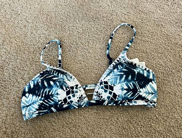 Rip Curl Blue and white patterned tie dye bikini top never worn 