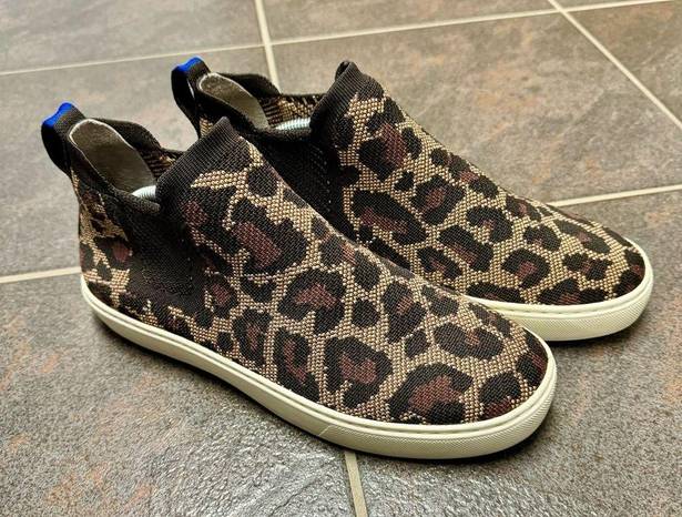 Rothy's Rothy’s The Chelsea Wildcat Cheetah Leopard Shoes Slip On Sneakers Brown 8