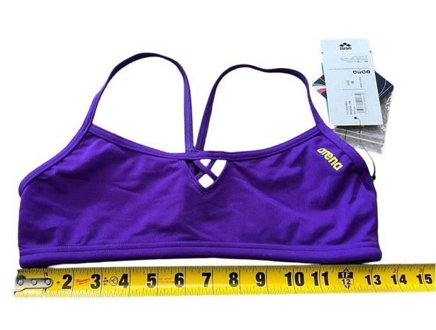 Arena  Rule Breaker Bandeau Bikini Top Size M Purple Competitive Swimsuit Top