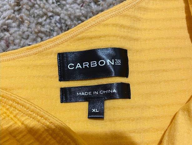 Carbon 38 NEW  Orange Apricot Jacquard One Shoulder Sports Bra Crop Top Size XL