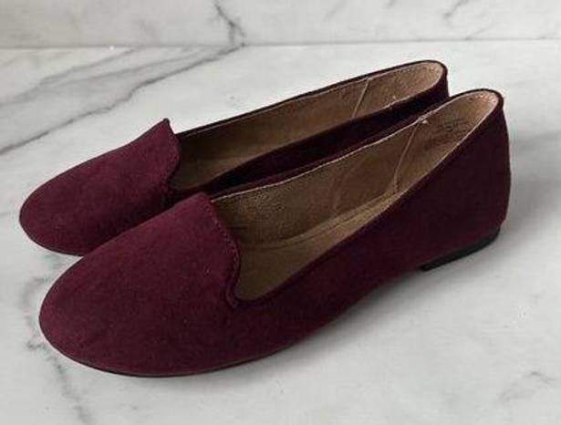 Style & Co  Burgundy Faux Suede Loafers Size 7 NEW