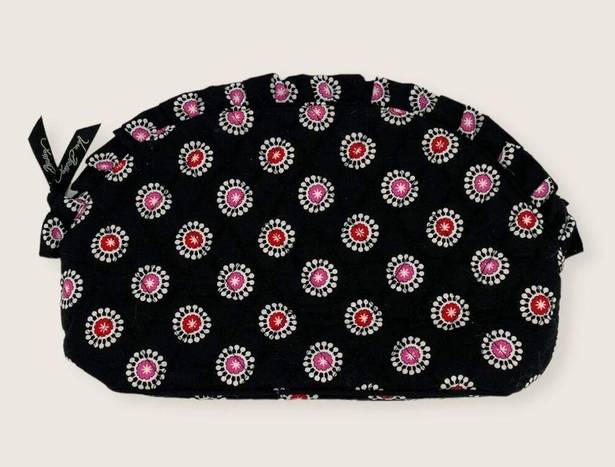 Vera Bradley Parisian Pompoms Red Black Large Zip Ruffle Cosmetic Bag