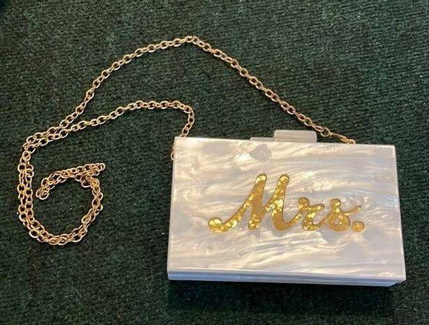 ma*rs “.” White Acrylic Clutch Purse