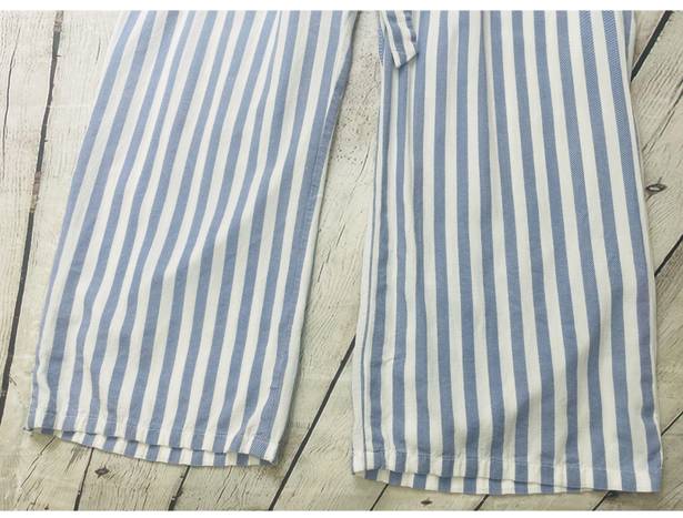 HYFVE HYFYVE White & Blue Striped High Waisted Casual Pants