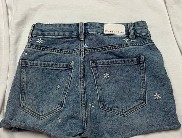 Daisy Embroidered Jean Shorts