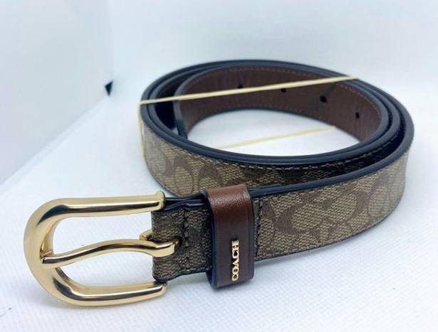 Coach NWOT  Canvas Leather Belt With Classic Signature Logo large size