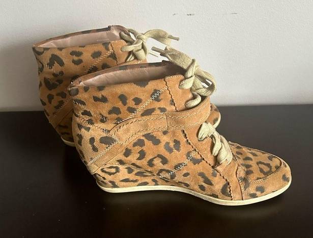 Rebecca Taylor  leopard wedge sneakers size 10