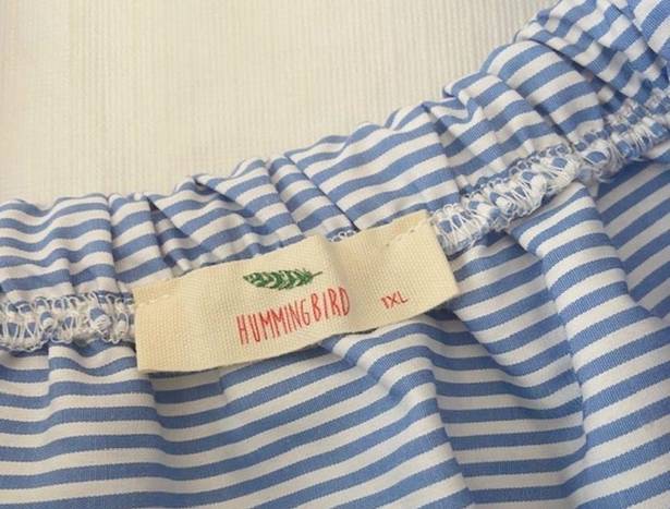 Hummingbird ‎ Light Blue Striped Off Shoulder Blouse