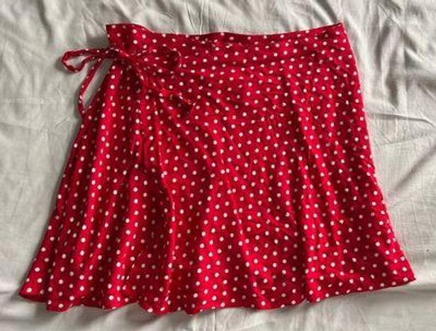 Brandy Melville Polka Dot Skirt Red