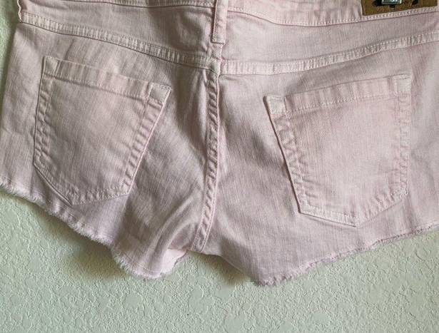 Mango  MNG Pink Denim Cutoff Shorts