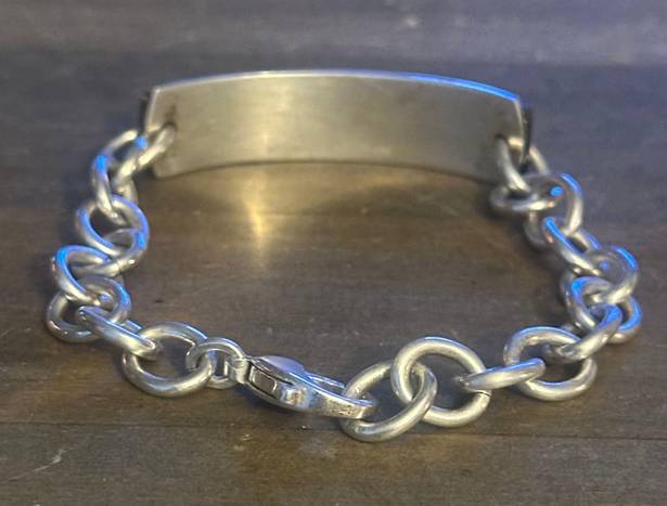 Tiffany & Co. Titanium Silver 925 Galaxy 1837 Collection ID Chain Link Bracelet