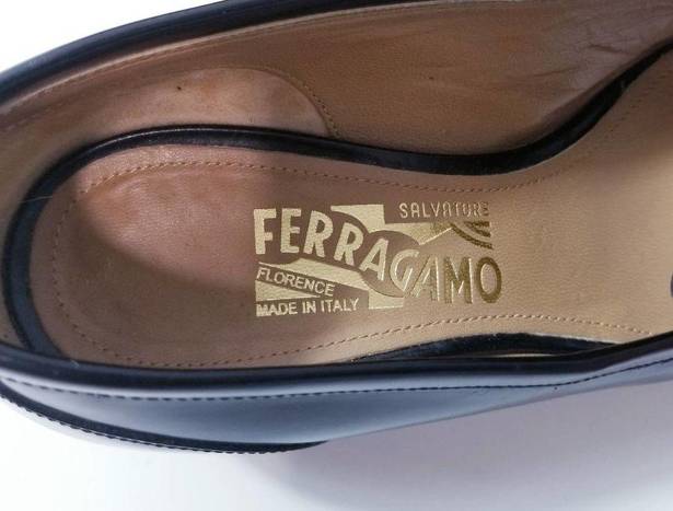 Salvatore Ferragamo  Black Patent Slip-On Loafer