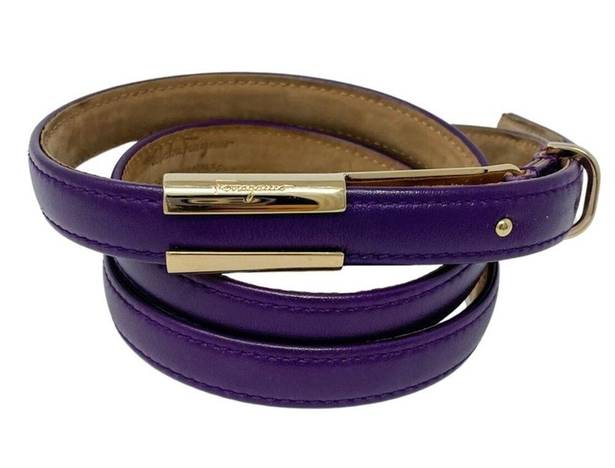 Salvatore Ferragamo  Purple Leather Slide & Post Belt size 95cm Large L/XL