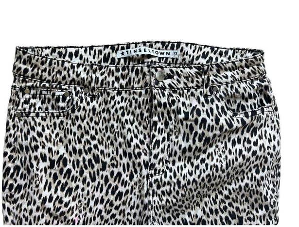 Tinseltown Juniors Womens  Leopard Print Skinny Jeans - Sz 13