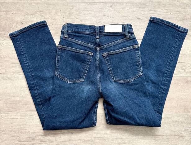 RE/DONE | Comfort Ultra High Rise Ankle Stove Pipe Jeans in Rigid Like Blue