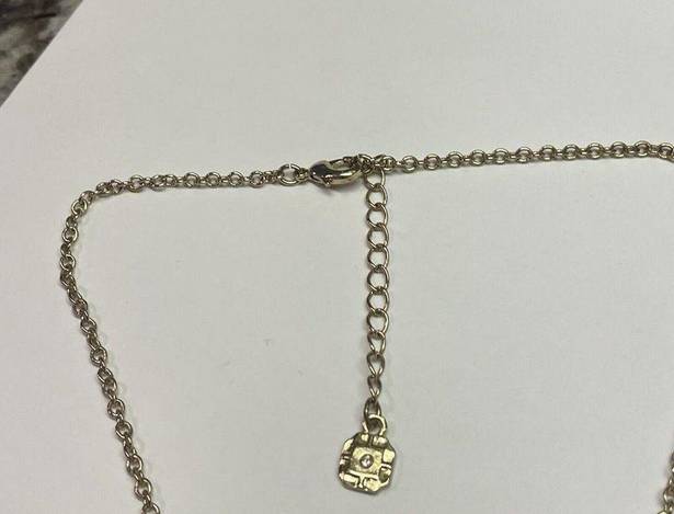 Monet  Costume Necklace Gold Tone / Rhinestone Pendant