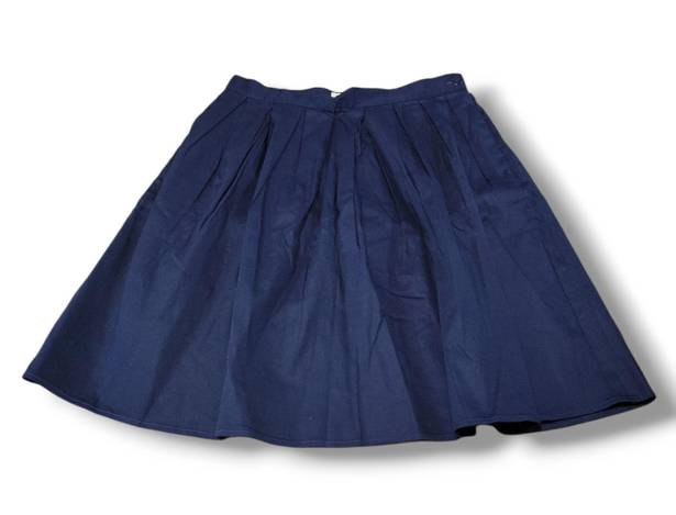 Grace Karin New  Skirt Size Large W32" Waist Pleated Skirt A-Line Skirt Blue NWT