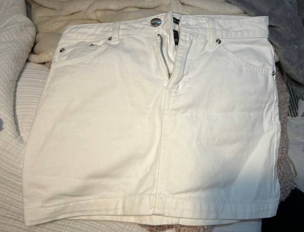 Forever 21 White Denim Skirt