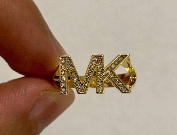 Michael Kors Gold-Tone Logo Ring Size 8