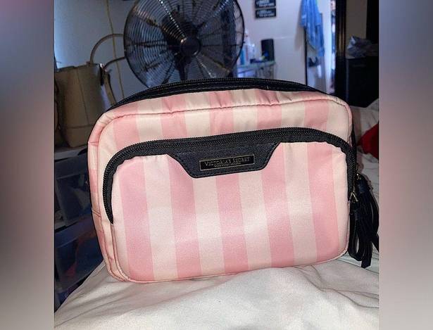 Victoria's Secret Victoria’s Secret Pink Striped Cosmetic Bag