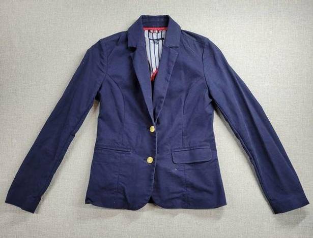 Tommy Hilfiger  Womens Blazer Size 4 Blue Tailored Fit Gold Buttons Career Work