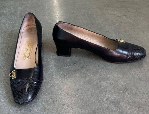 Salvatore Ferragamo Leather Buckle Flats 6.5