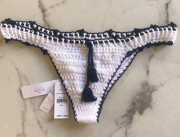 PilyQ NWT  bikini bottoms Large white crochet teeny