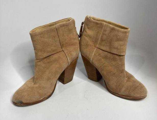 Rag and Bone  Newbury Canvas ankle boots camel size 9.5