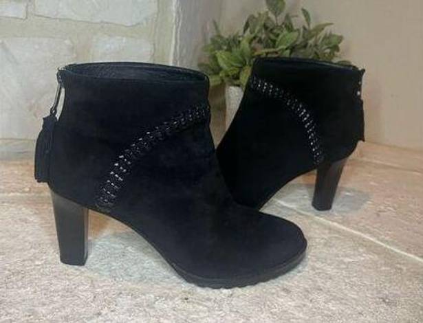 Johnston & Murphy  Women Black Suede Ankle Boots - New Size 8