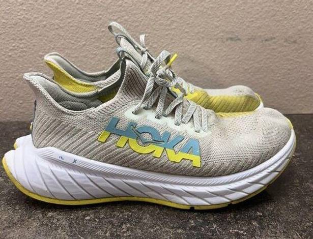 Hoka  One One Carbon X3 Yellow & White Running Shoes Sneakers | Women’s Size 8.5