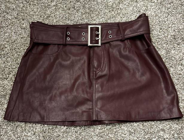 Mustard Seed Garnet/Maroon/Burgundy Leather Skirt Size M