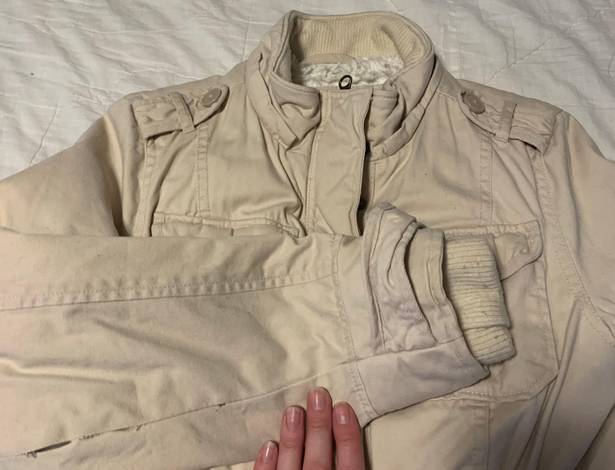 Aeropostale Winter Jacket Coat Cream Tan Small